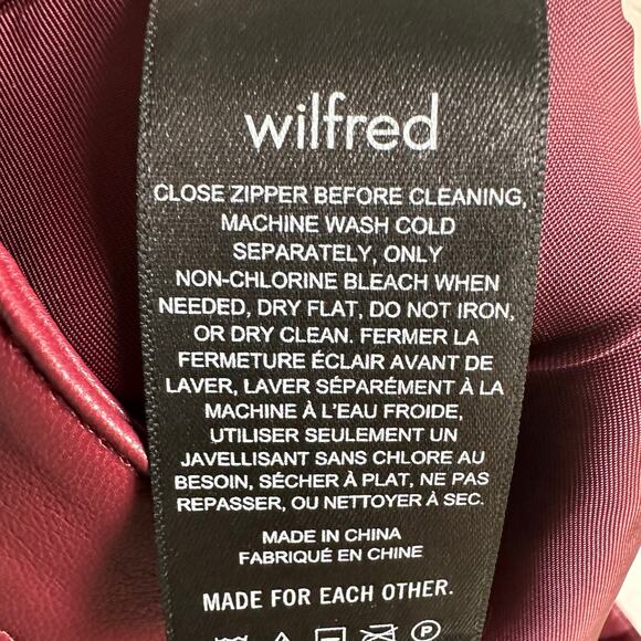 Aritzia Wilfred The Melina Ankle Vegan Leather Pants Garnet Red NWT - Picture 10 of 11